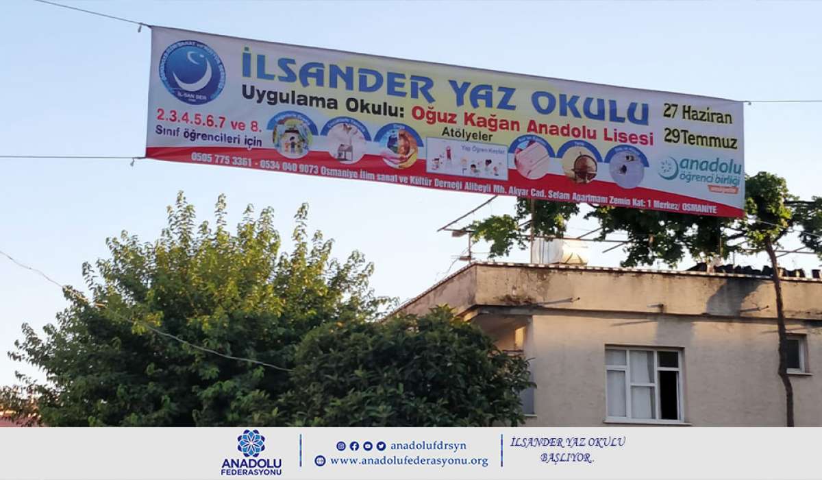 İLSANDER YAZ OKULU BAŞLIYOR..