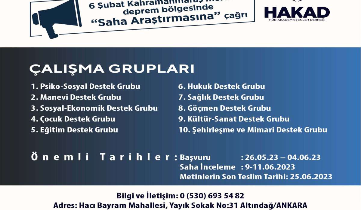 Hakad Deprem Bölgesi Saha Araştırması Gerçekleştirdi